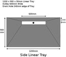 Linear Wetroom Shower Tray & Waste  - Gulley Drain on Long Side