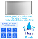 Nassboards Shower Niche Metal, Waterproof Shelving Unit, Polished Chrome
