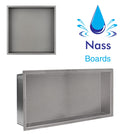 Nassboards Shower Niche Metal, Waterproof Shelving Unit, Gun Grey