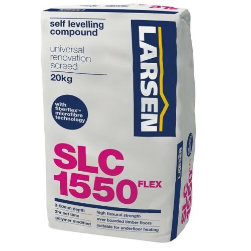 Larsen Fibre Reinforced Leveller 20kg Flexible 3-50mm depth - Fast-Drying, Professional