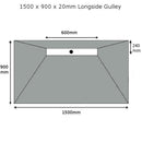 Linear 20mm Wetroom Shower Tray, Waste & Grate