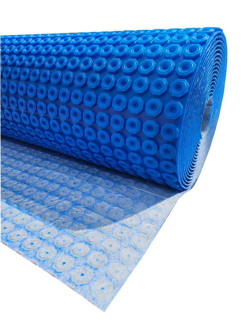 Underfloor Membrane Mat for Loose Cable Heating, Anti-Crack (Blue) - Self Adhesive