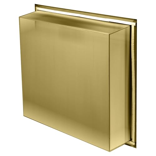 Nassboards Shower Niche Metal, Waterproof Shelving Unit, Brass Colour