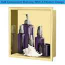 Nassboards Shower Niche Metal, Waterproof Shelving Unit, Brass Colour