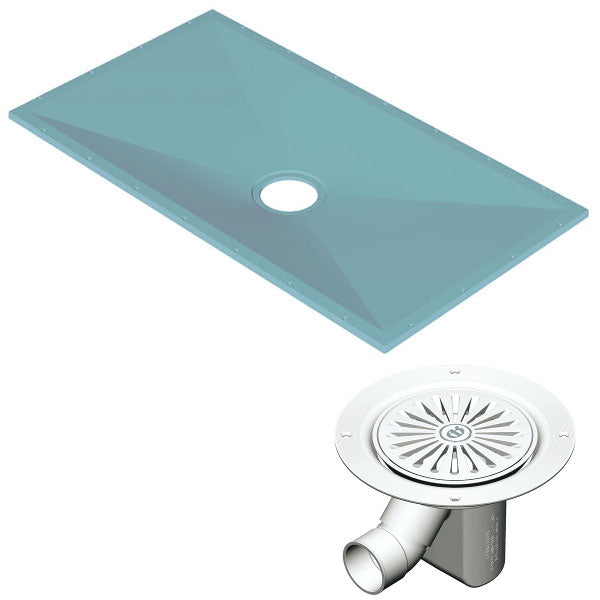 AKW Vinyl Wetroom Tray - Tuff Form Level Access & TF75 Gravity Waste