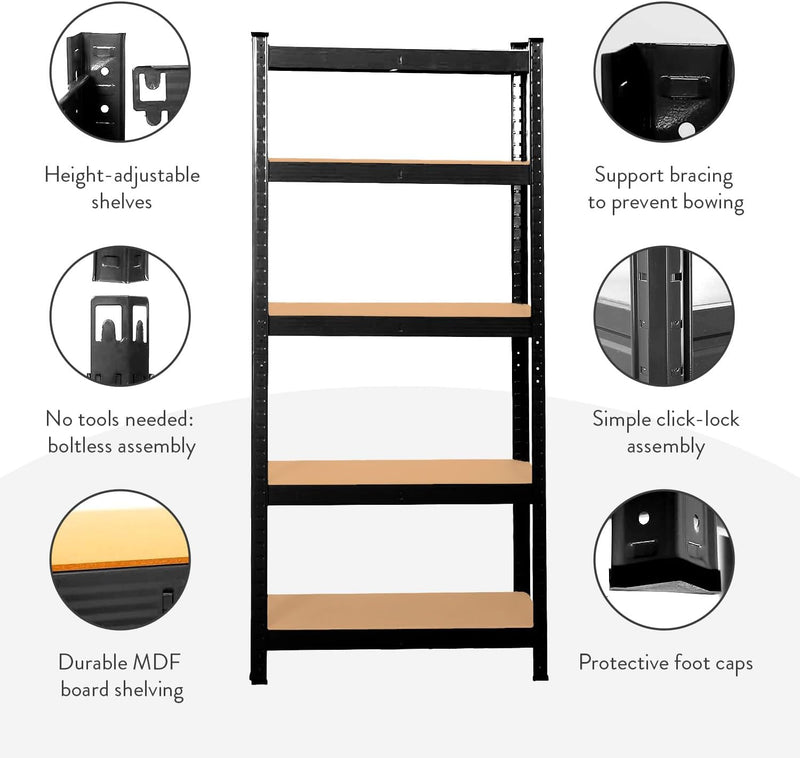 Nassboards Garage Shelving Units - Shelves and Shelving Unit for Garage Storage, Heavy-Duty Storage Unit and Storage Shelves- Metal, Boltless