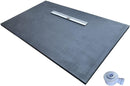 Linear Wetroom Shower Tray & Waste Aqua Kit  - Gulley Drain on Long Side