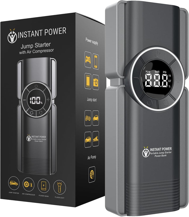 Instant Power Generator Instant Power Jump Starters - Jump Starter Power Pack and Air Compress