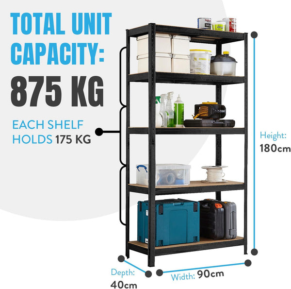 Nassboards Garage Shelving Units - Shelves and Shelving Unit for Garage Storage, Heavy-Duty Storage Unit and Storage Shelves- Metal, Boltless