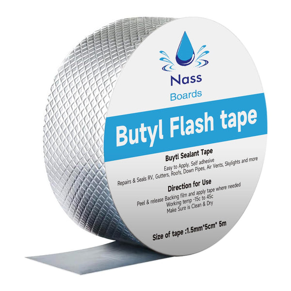 Nassboards Flashing Tape, Roof Sealant, Butyl Tape, Flashband, Indoor / Outdoor Use