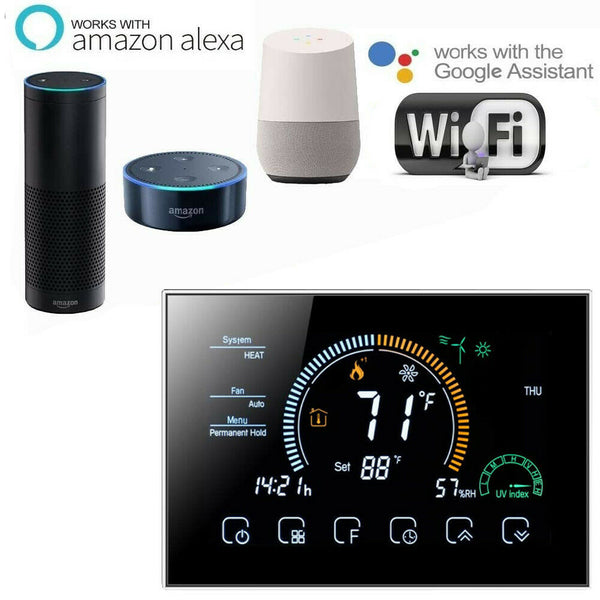 Nassboards Smart 8000 Thermostat - For Electric Underfloor Heating, Remote & Wifi Control, Programmable, Digital & Compatible with Wifi, Alexa - Installation Kit Included