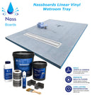 Linear Vinyl Wetroom Tray, Waste, Grate & Premium Tanking Kit
