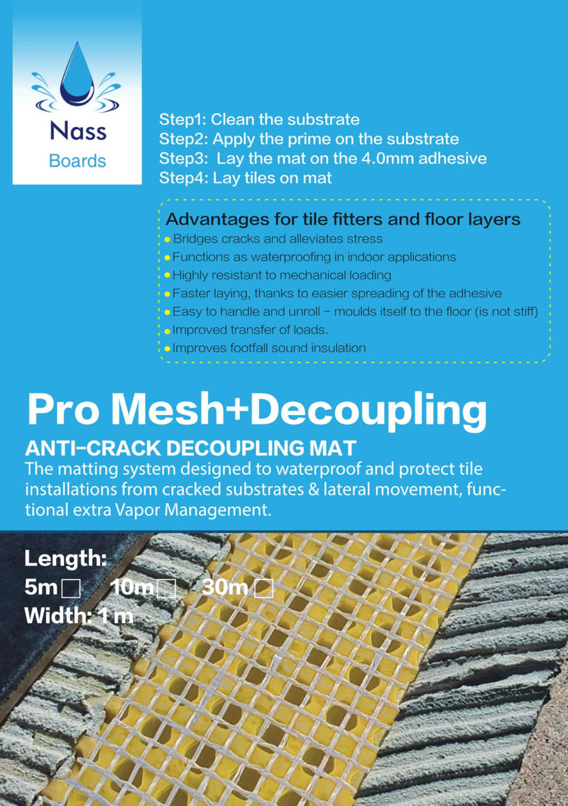 Pro Mesh + Decoupling Membrane for Newly Laid Floors Anti-Crack