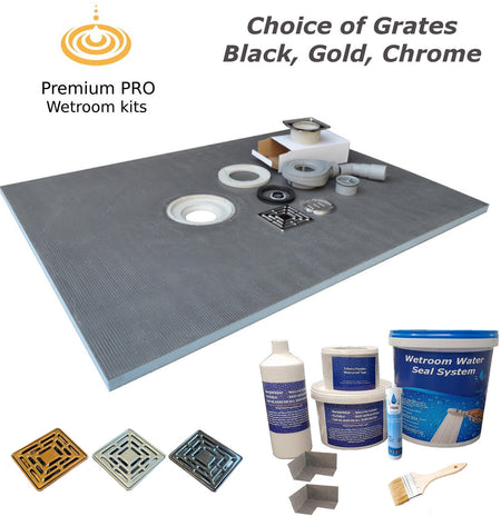 Premium Pro Fast Flow 35 Litre Wetroom, Shower Tray System -Wsk Kit