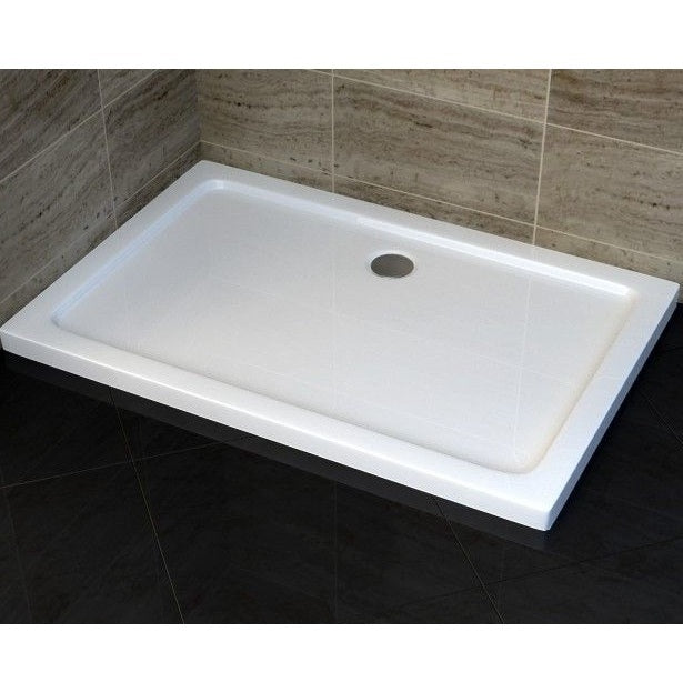 Acrylic Gloss White Rectangular Shower Tray 40mm Light Weight, Life Time Warranty