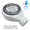 SMC Shower Base Pan Drain System - Wetroom Floor Cover Non-Slip, Curbless, Durable, Lightweight Sheet Moulding Compound Tray