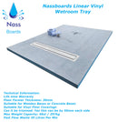 Linear Vinyl Wetroom Tray, Waste, Grate