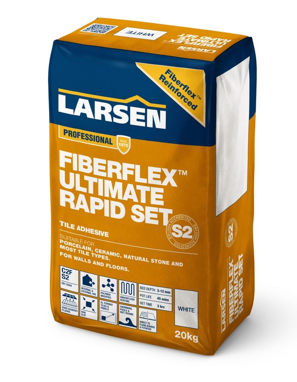 Larsen Ultimate Flexible Rapid Set - Wall & Floor Tile Adhesive - Indoor & Outdoor