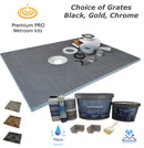 Premium Pro Fast Flow 35 Litre Wetroom, Shower Tray System - Grey Oval Tanking System