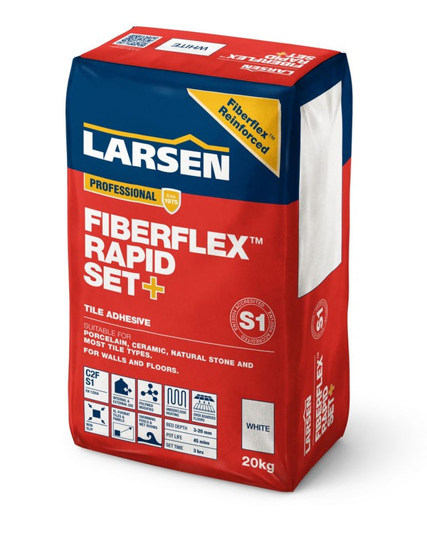 Pro Larsen Rapid Set + S1 Flexible Floor & Wall Tile Adhesive - Indoor & Outdoor (Red Bag)