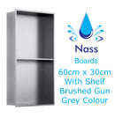 Nassboards Shower Niche Metal, Waterproof Shelving Unit, Gun Grey