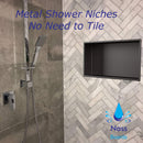 Nassboards Shower Niche Metal, Waterproof Shelving Unit, Matt Black