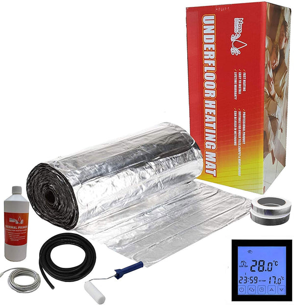 Elite Red Electric Underfloor Foil Heating Kit 150w per m² with Touchscreen Thermostat