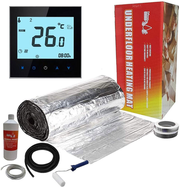 Elite Red Electric Underfloor Foil Heating Kit 150w per m² with WiFi Enabled Thermostat