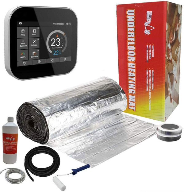 Elite Red Electric Underfloor Foil Heating Kit 150w per m² with WiFi Enabled MC6 Smart Thermostat