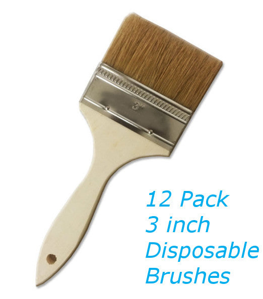 12 Pack - 3 Inch Disposbale Brushes