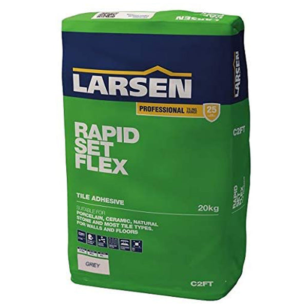 Pro Larsen Rapid Set Flexible Floor & Wall Tile Adhesive - Indoor & Outdoor (Green Bag)