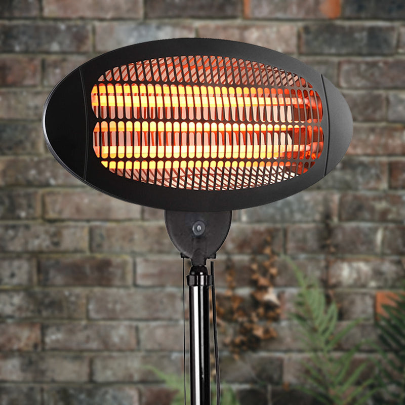 Patio Stand Heater, Portable Heaters Made from Steel, Powered by Electric Quartz Bulbs