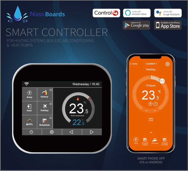 Nassboards MC6 Smart Wifi Electric Thermostat - Alexa, Google Home, Wifi Control